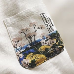 Uniqlo | Hokusai Blue pocket tee